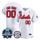 Custom Ole Miss Rebels Jersey Softball 2025 World Series Stitched White