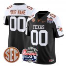 Custom Texas Longhorns Jersey Peach Bowl Patch Vapor Football Black Alternate