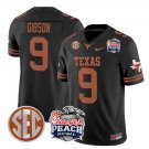 Jerrick Gibson Jersey #9 Texas Longhorns Peach Bowl Patch Vapor Black