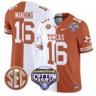 Arch Manning Jersey #16 Texas Longhorns Cotton Bowl Patch Stitched Split