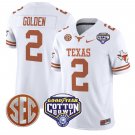 Matthew Golden Jersey #2 Texas Longhorns Cotton Bowl Patch Stitched White