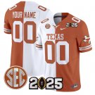 Custom Texas Longhorns Jersey 2025 CFP Final Patch Stitched Split