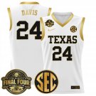 Clarissa Davis Jersey #35 Texas Longhorns 2025 Sec Final Four Patch White Gold