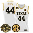 Taylor Jones Jersey #44 Texas Longhorns 2025 Sec Final Four Patch White Gold
