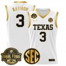 Rori Harmon Jersey #3 Texas Longhorns 2025 Sec Final Four Patch White Gold