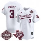 Koko Wooley Jersey #3 Texas A&M Aggies 2025 SEC Champions Patch Limited Stitched White