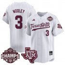 Koko Wooley Jersey #3 Texas A&M Aggies 2025 SEC Champions Patch Limited Stitched White Pinstripe
