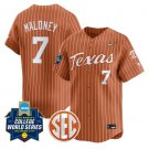 Ashton Maloney Jersey #7 Texas Longhorns 2025 World Series Stitched Orange Pinstripe