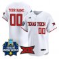 Custom Texas Tech Red Raiders Jersey Softball 2025 World Series Stitched White