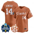 Reese Atwood Jersey #14 Texas Longhorns 2025 World Series Stitched Orange Pinstripe