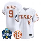 Joley Mitchell Jersey #9 Texas Longhorns 2025 World Series Stitched White