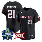 Alana Johnson Jersey #21 Texas Tech Softball 2025 World Series Stitched Black