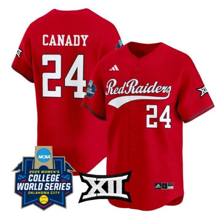 NiJaree Canady Jersey #24 Texas Tech Red Raiders 2025 World Series Stitched Red
