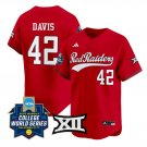 Mihyia Davis Jersey #42 Texas Tech Red Raiders 2025 World Series Stitched Red