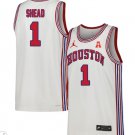 Jamal Shead Jersey #1 Houston Cougars College Basketball Stiched Throwback White