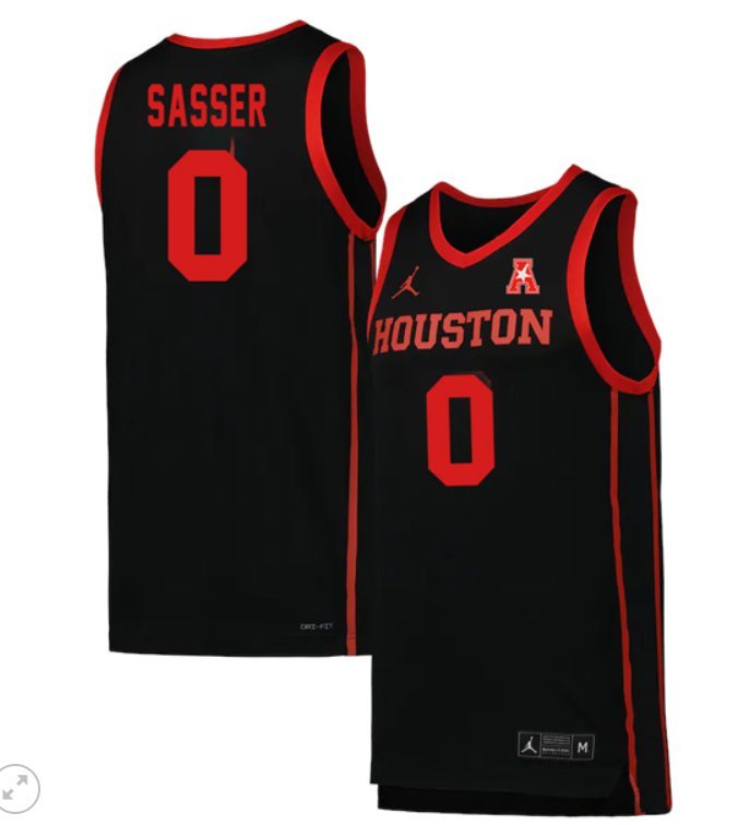 Marcus Sasser Jersey #0 Houston Cougars College Basketball Stiched Black