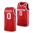 Men's #0 Marcus Sasser Jersey Houston Cougars College Basketball Jerseys Scarlet