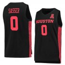 Men's #0 Marcus Sasser Jersey Houston Cougars College Basketball Jerseys Black