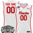 Custom Houston Cougar Jersey 2025 Big 12 Tournament Champions Stitched White