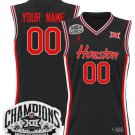 Custom Houston Cougar Jersey 2025 Big 12 Tournament Champions Stitched Black