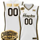 Custom Houston Cougar Jersey 2025 Big 12 Tournament Champions White Gold