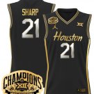 Emanuel Sharp Jersey #21 Houston Cougar 2025 Big 12 Champions Black Gold