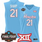 Emanuel Sharp Jersey #21 Houston Cougars 2025 Final Four Patch Stitched Blue