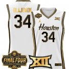 Hakeem Olajuwon Jersey #34 Houston Cougars 2025 Final Four Patch White Gold