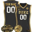 Custom Duke Blue Devils Jersey 2025 ACC Champions Lightweight Black Gold