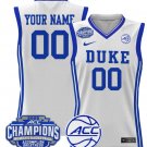 Custom Duke Blue Devils Jersey 2025 ACC Champions Lightweight White