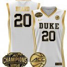 Alana Beard Jersey #20 Duke Blue Devils 2025 ACC Champions White Gold