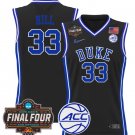 Grant Hill Jersey #33 Duke Blue Devils 2025 Final Four Patch Stitched Black