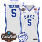 Tyrese Proctor Jersey #5 Duke Blue Devils 2025 Final Four Patch Stitched White