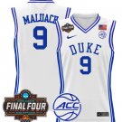 Khaman Maluach Jersey #9 Duke Blue Devils 2025 Final Four Patch Stitched White
