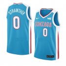 Men's #0 Julian Strawther Jersey Gonzaga Bulldogs College Basketball Jerseys Blue