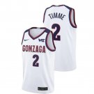 Men's #2 Drew Timme Jersey Gonzaga Bulldogs College Basketball Jerseys White
