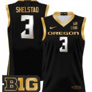 Jackson Shelstad Jersey #3 Oregon Ducks 2024 Lightweight Basketball Black Gold
