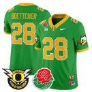 Bryce Boettcher Jersey #28 Oregon Ducks 2025 Rose Bowl Game Patch Vapor Green