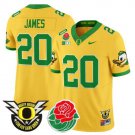 Jordan James Jersey #20 Oregon Ducks 2025 Rose Bowl Game Patch Vapor Gold