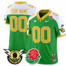 Custom Oregon Ducks Jersey Name, Number 2024 Rose Bowl Patch N1 Green Alternate