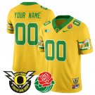 Custom Oregon Ducks Jersey Name, Number 2024 Rose Bowl Patch Stitched Yellow