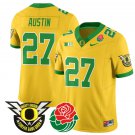 Daylen Austin Jersey #27 Oregon Ducks 2024 Mighty Rose Bowl Patch N2 Yellow