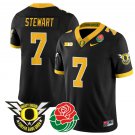 Evan Stewart Jersey #7 Oregon Ducks 2024 Mighty Rose Bowl Patch N2 Black