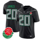 Jordan James Jersey #20 Oregon Ducks Rose Bowl Patch Vapor Football Black