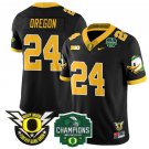 Oregon Jersey #24 Oregon Ducks 2024 Big Ten Champions Football Stitched Black