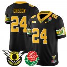 Oregon Jersey #24 Oregon Ducks 2024 Rose Bowl Patch Football Stitched Black