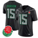 Tez Johnson Jersey #15 Oregon Ducks Rose Bowl Patch Vapor Football Black