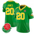 Jordan James Jersey #20 Oregon Ducks Rose Bowl Patch Vapor Football Green