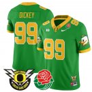 Jurrion Dickey Jersey #99 Oregon Ducks 2024 Rose Bowl Patch N1 Football Green