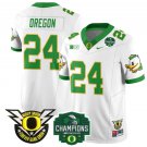 Oregon Jersey #24 Oregon Ducks 2024 Big Ten Champions Football Stitched White